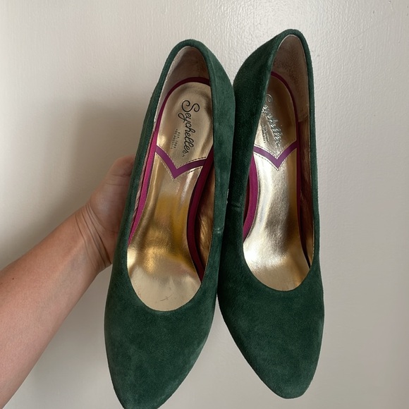 Seychelles Hunter Green Suede Pumps size 8 GUC - Picture 4 of 15